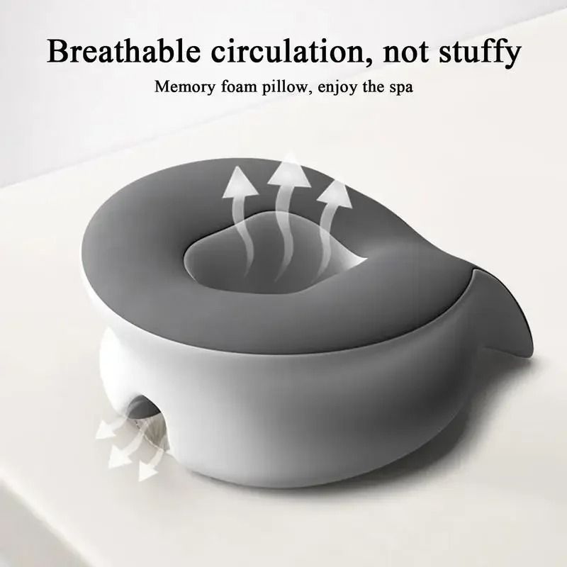 Ergonomic Lying Down Memory Foam Pillow 180 Degree Rotating Face Support 4