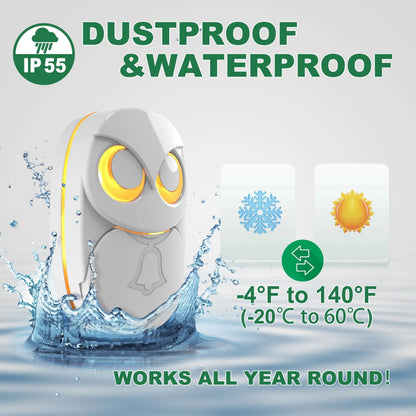 Wireless Doorbell Chime With Long Range Waterproof Outdoor Receiver 2