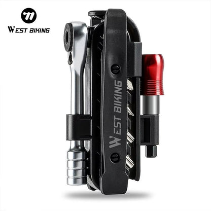 14-in-1 Bike Multitool Set with Ratchet Wrench – Compact Portable Bicycle Repair Kit for MTB & Road Bikes