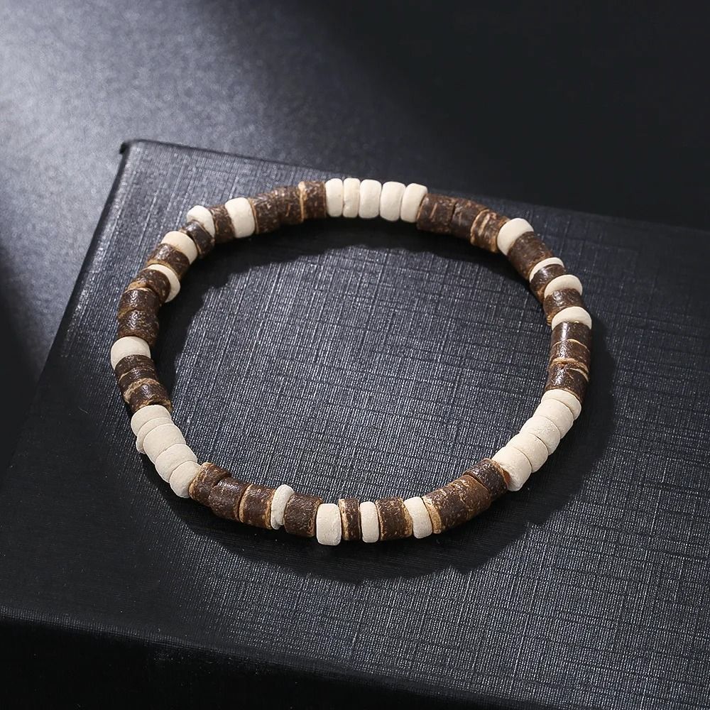 Vintage Beaded Bracelet For Men With Skull And Natural Stone Accents 11