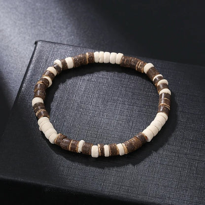 Vintage Beaded Bracelet For Men With Skull And Natural Stone Accents 11