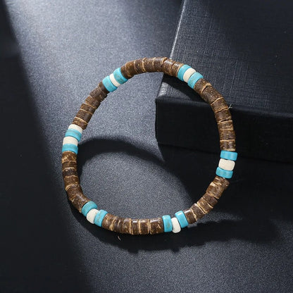 Vintage Beaded Bracelet For Men With Skull And Natural Stone Accents 12