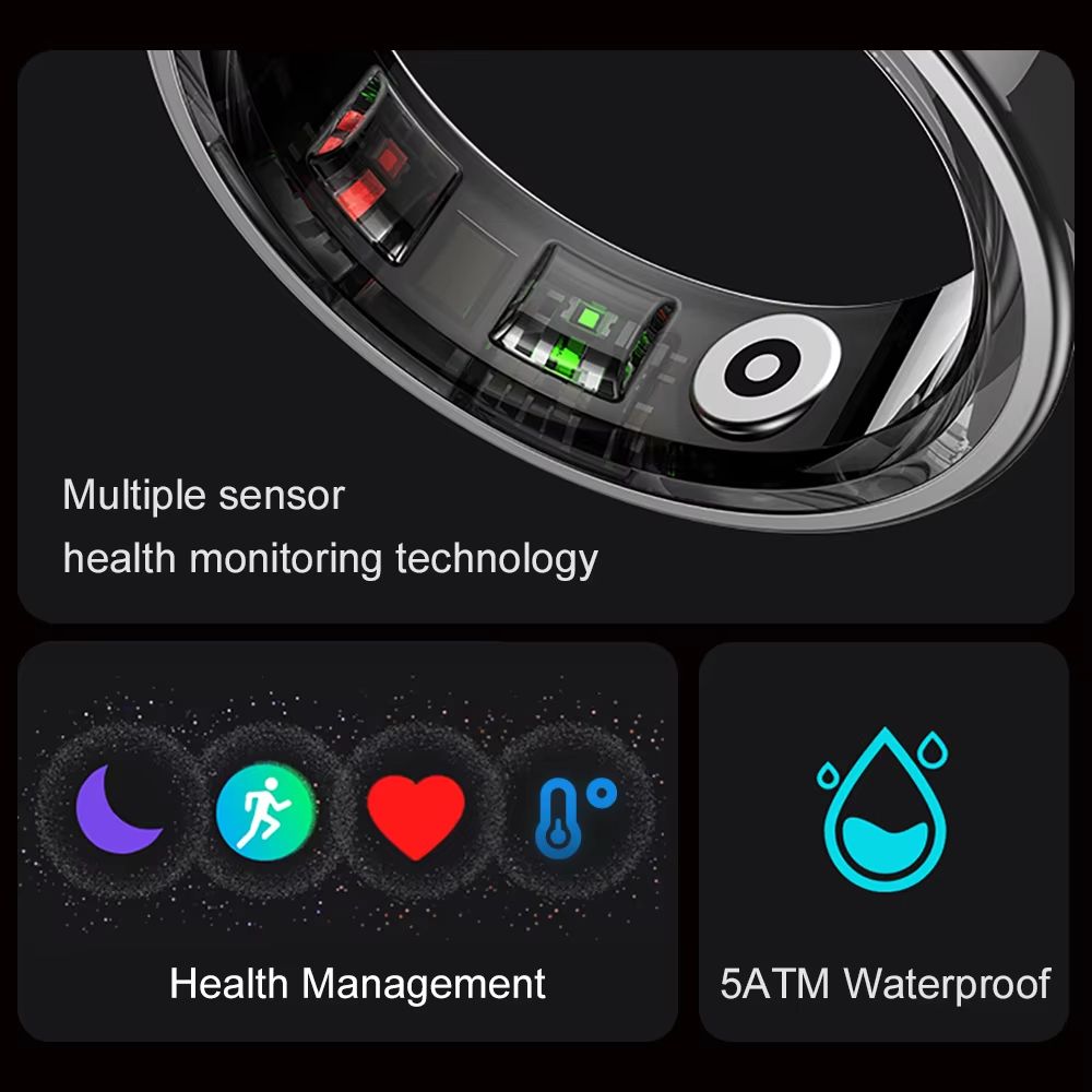 COLMI R09 Smart Ring With Charging Case  Body Temperature Sleep Monitor Bluetooth Health Ring For A 1