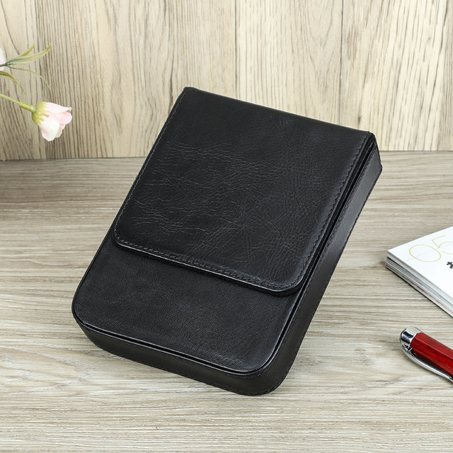 Leather Fountain Pen Case Handmade Cowhide Pen Pouch Organizer For Adults Students Office Retro Pen 7