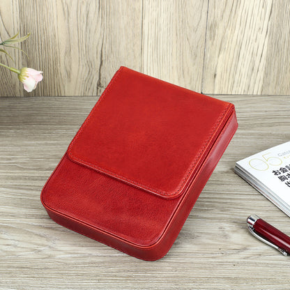 Leather Fountain Pen Case Handmade Cowhide Pen Pouch Organizer For Adults Students Office Retro Pen 8