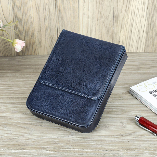 Leather Fountain Pen Case Handmade Cowhide Pen Pouch Organizer For Adults Students Office Retro Pen 9