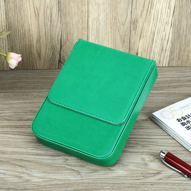 Leather Fountain Pen Case Handmade Cowhide Pen Pouch Organizer For Adults Students Office Retro Pen 10