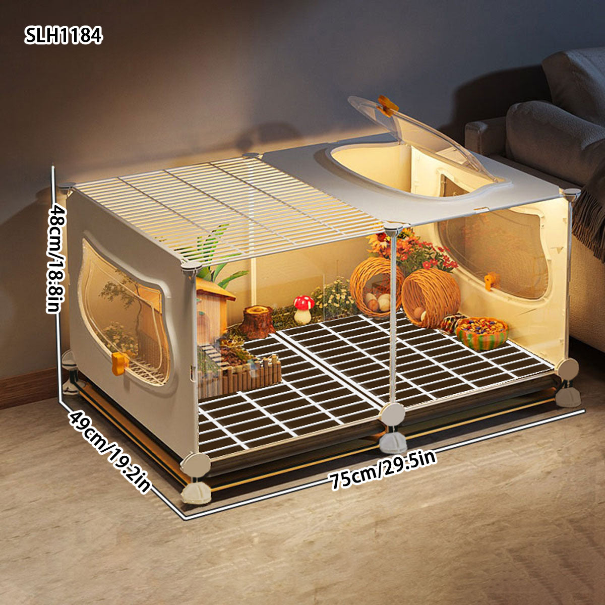 Indoor Rutin Chicken Cage for Quail Poultry, Large Winter Pet Raising Box Landscaping Viewing Hut for Backyard Chicken