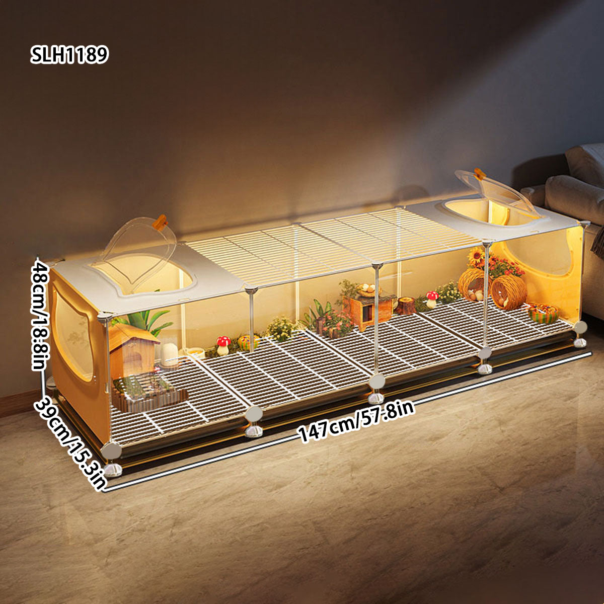 Indoor Rutin Chicken Cage for Quail Poultry, Large Winter Pet Raising Box Landscaping Viewing Hut for Backyard Chicken