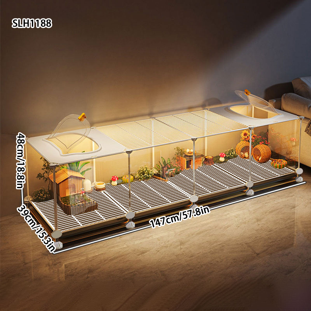 Indoor Rutin Chicken Cage for Quail Poultry, Large Winter Pet Raising Box Landscaping Viewing Hut for Backyard Chicken