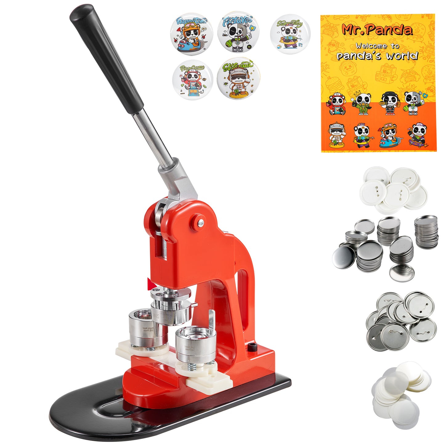 SucceBuy DIY Badge Maker Machine with Button Parts, Custom Round Pin Press Kit for Crafts, Logo, Gifts, Promotions