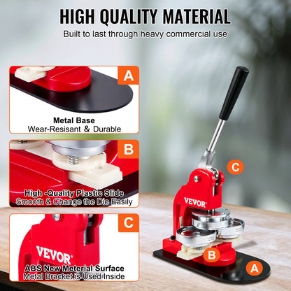 SucceBuy DIY Badge Maker Machine with Button Parts, Custom Round Pin Press Kit for Crafts, Logo, Gifts, Promotions