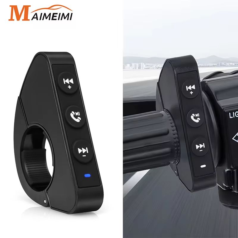 Bluetooth Motorcycle Handlebar Remote Control – Wireless Steering Wheel Media Button for Smartphone Navigation and Music