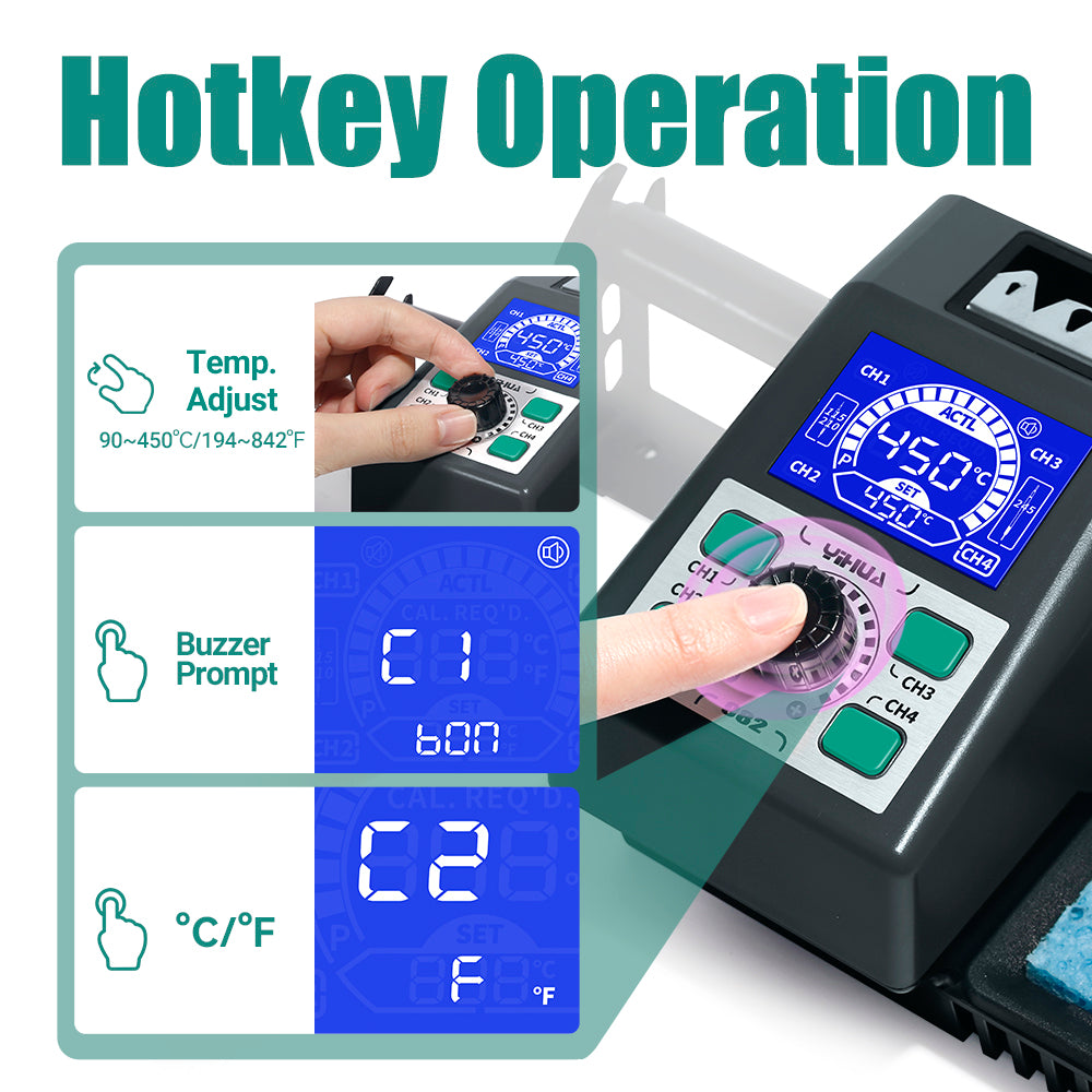 YIHUA 982 Repair Heating Soldering Iron Station – Compatible with C210 Solder Iron Handle for Electronic Welding Rework