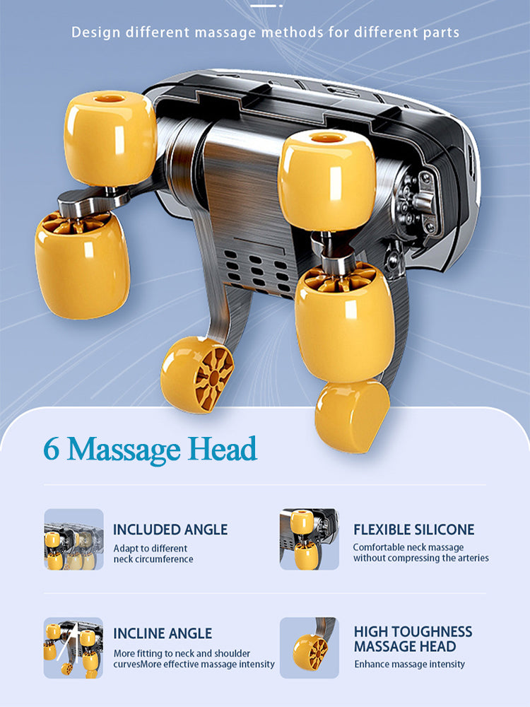 Wireless Trapezius Neck Back Massager With 8 Heads Electric Kneading Massage Shawl For Neck Shoulde