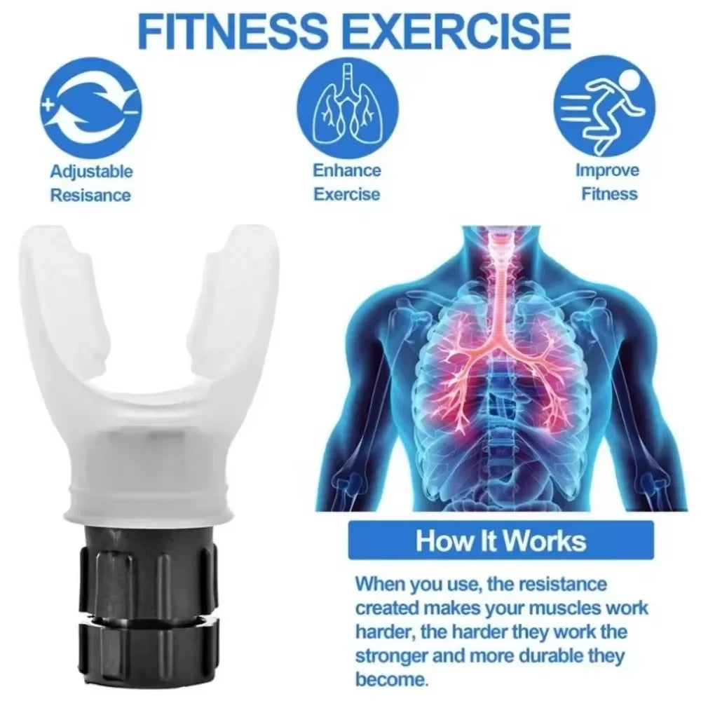 Breathing Exercise for Lungs Portable Breath Fitness Exerciser Device with Adjustable Resistances for Endurance Workout
