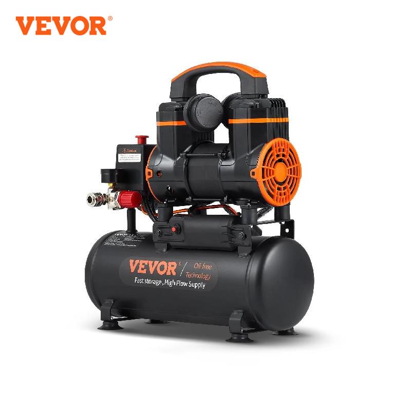 Quiet VEVOR Air Compressor Oil-Free, Portable Silent Pump for Tire Inflation, Garage, Workshop & DIY Home Repair