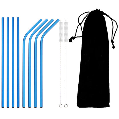 Colorful 304 Stainless Steel Metal Straws Set Reusable Drinking Straws With Brush  Cocktail Straw 9