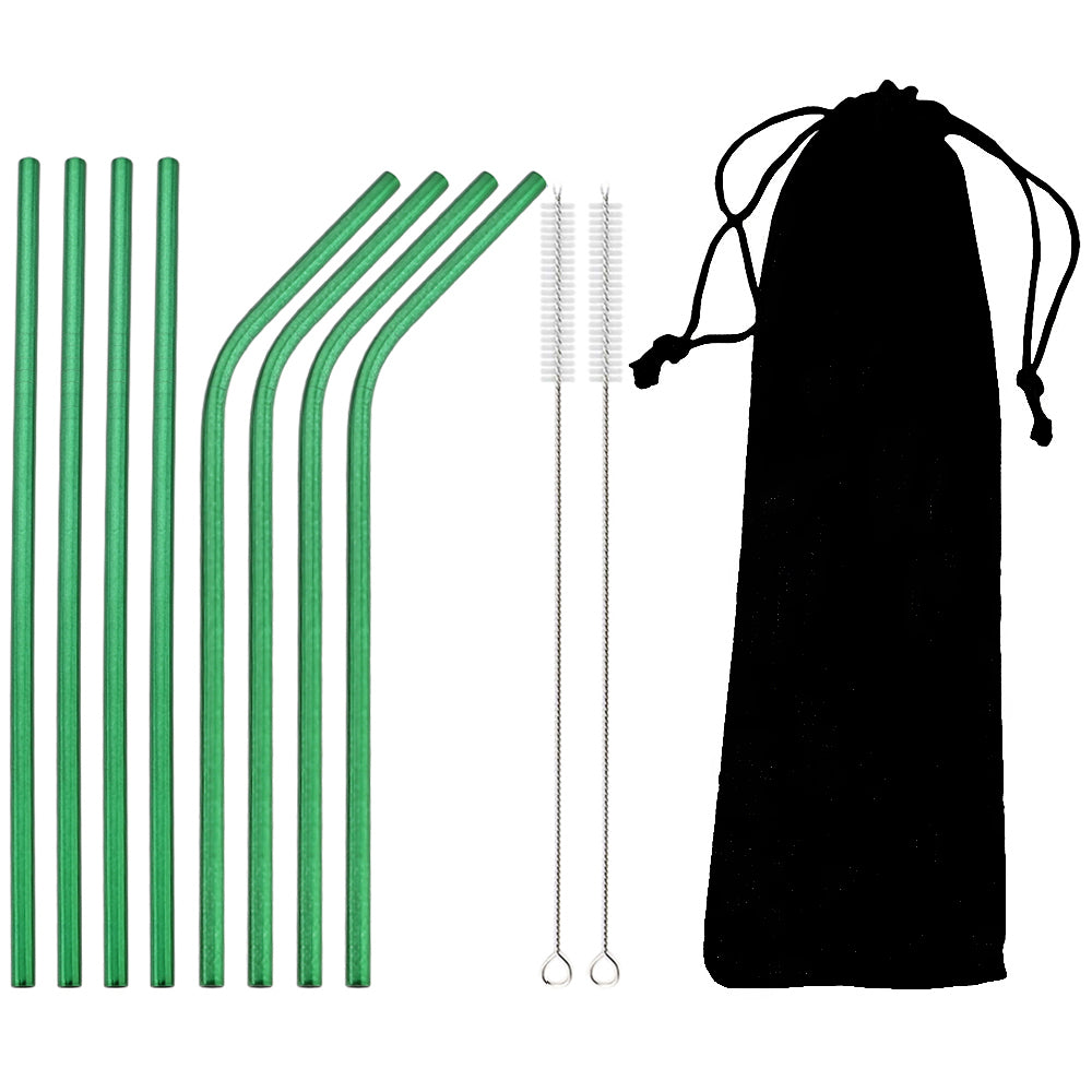 Colorful 304 Stainless Steel Metal Straws Set Reusable Drinking Straws With Brush  Cocktail Straw 11