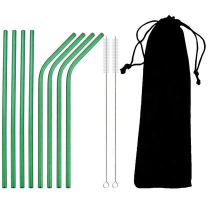 Colorful 304 Stainless Steel Metal Straws Set Reusable Drinking Straws With Brush  Cocktail Straw 11
