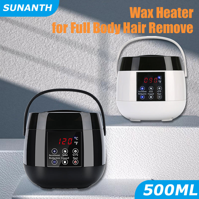 500ml Wax Heater Machine for Hair Removal – LCD Temperature Display Wax Warmer Pot for Depilatory Waxing Beans