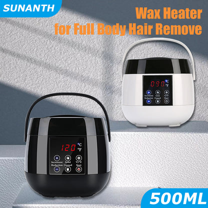 500ml Wax Heater Machine for Hair Removal – LCD Temperature Display Wax Warmer Pot for Depilatory Waxing Beans