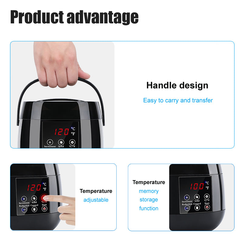 500ml Wax Heater Machine for Hair Removal – LCD Temperature Display Wax Warmer Pot for Depilatory Waxing Beans