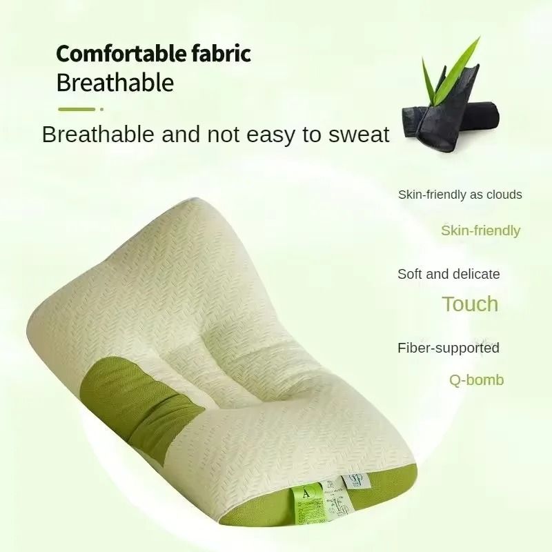 Bamboo Carbon Fiber Antibacterial Sleep Pillow For Adults And Students 3