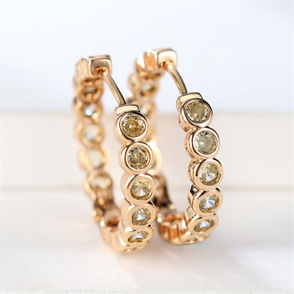 Luxury Small Black Hoop Earrings,Gold Round Zircon Stone Studs for Women,Trendy Wedding Jewelry,Cute & Elegant