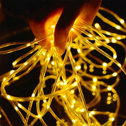 Outdoor Solar Tube Rope LED Light Waterproof Garden Christmas Decoration Fairy String Light For Wed 2