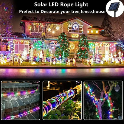 Outdoor Solar Tube Rope LED Light Waterproof Garden Christmas Decoration Fairy String Light For Wed 3