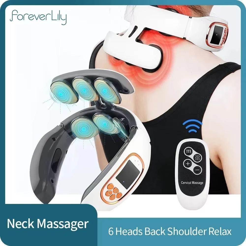Advanced Relief 6 Head Neck and Back Massager with Heat and Wireless TENS Therapy