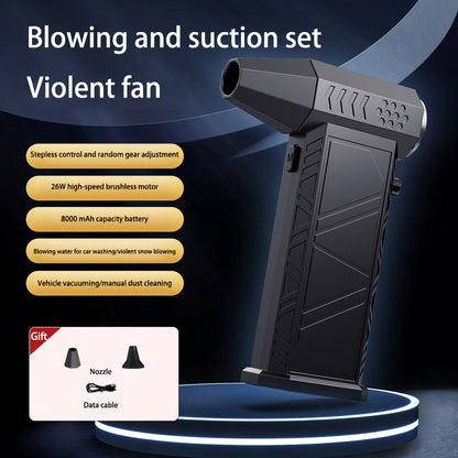 380000RPM Turbo Fan, Powerful Air Blower Portable Wireless Dust Cleaner with Type-C Charging Brushless Jet Blower