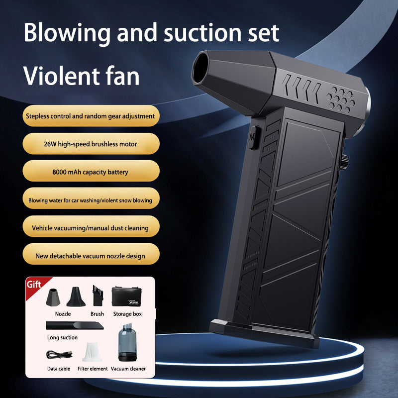 380000RPM Turbo Fan, Powerful Air Blower Portable Wireless Dust Cleaner with Type-C Charging Brushless Jet Blower