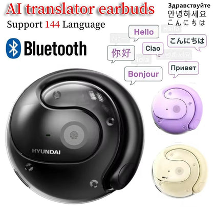 Wireless AI Translator Earphones with Real Time Bluetooth Language Translation