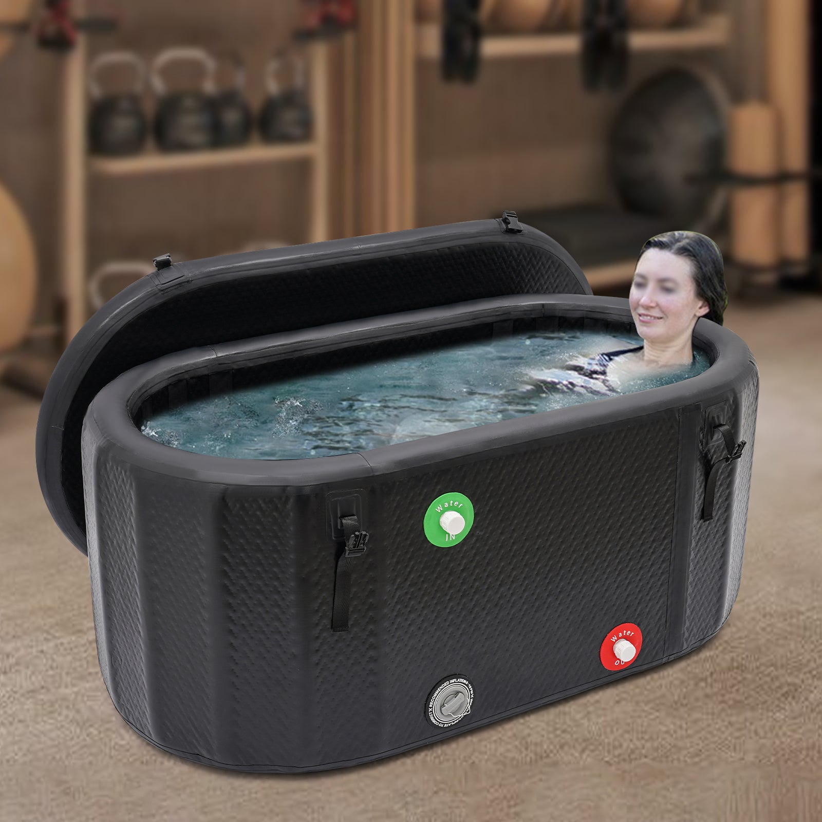 Inflatable Ice Bathtub  275L7265GAL Cold Water Therapy Tub For Athletes Portable PVC Bath Bucket W  3