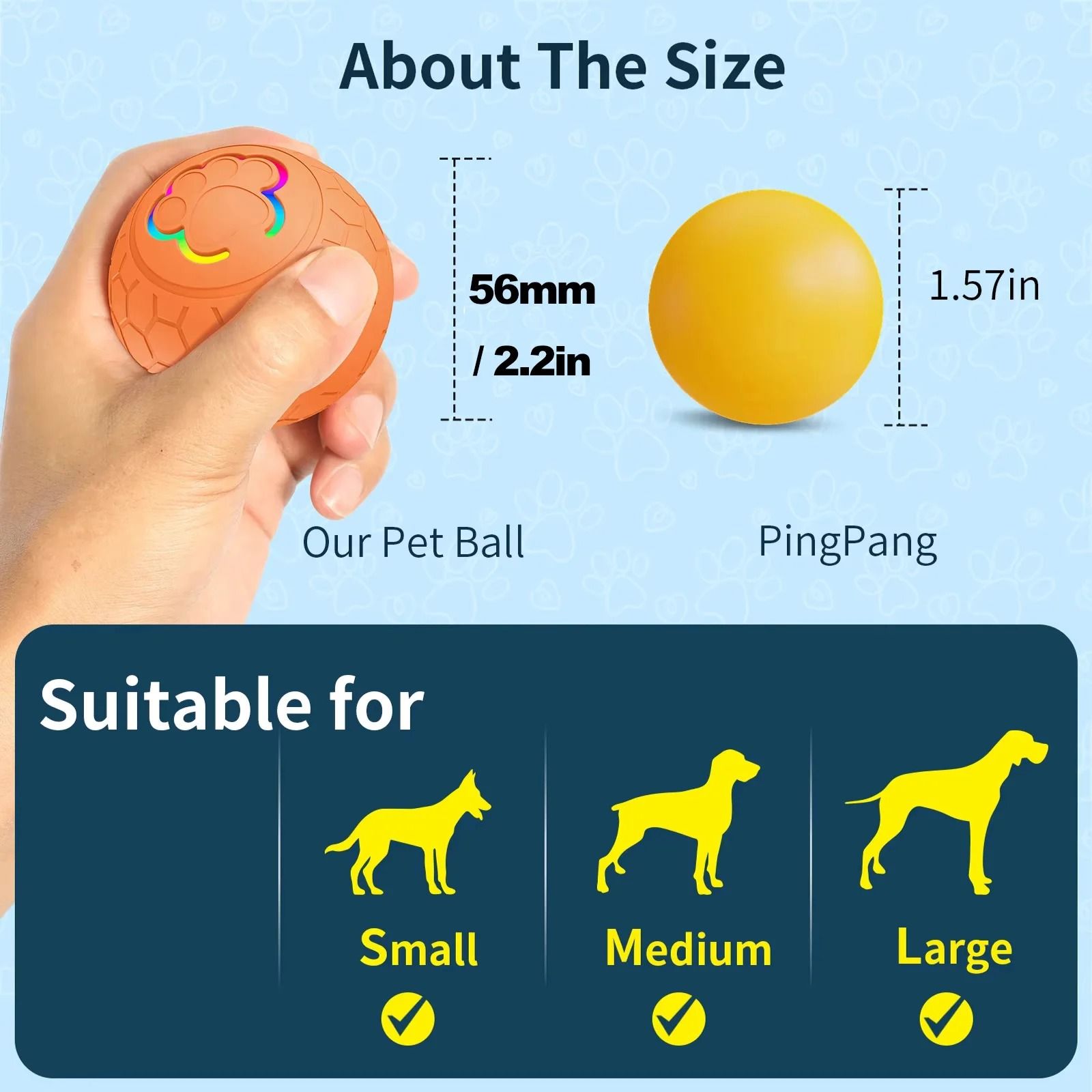 Smart Electronic Pet Toy Ball With USB Charging And RGB Lights 6