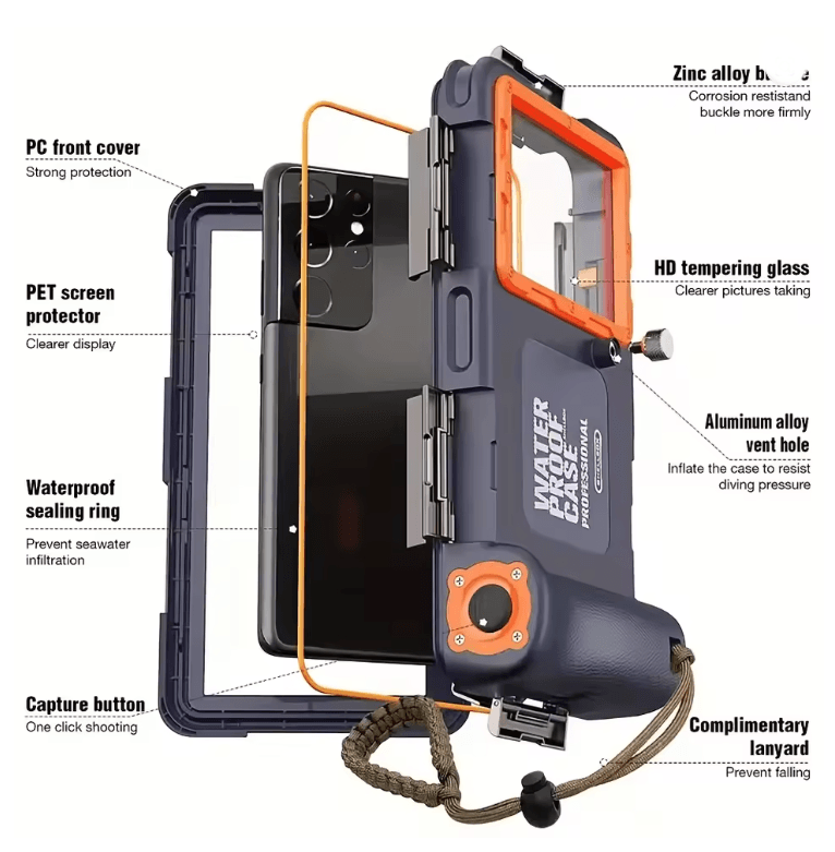 Universal 15m Waterproof Diving Phone Case With Lanyard 2