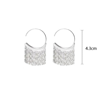 Womens Snake Bone Tassel Earrings, 925 Sterling Silver & Gold Color Dangle Earrings,Trendy Party Jewelry