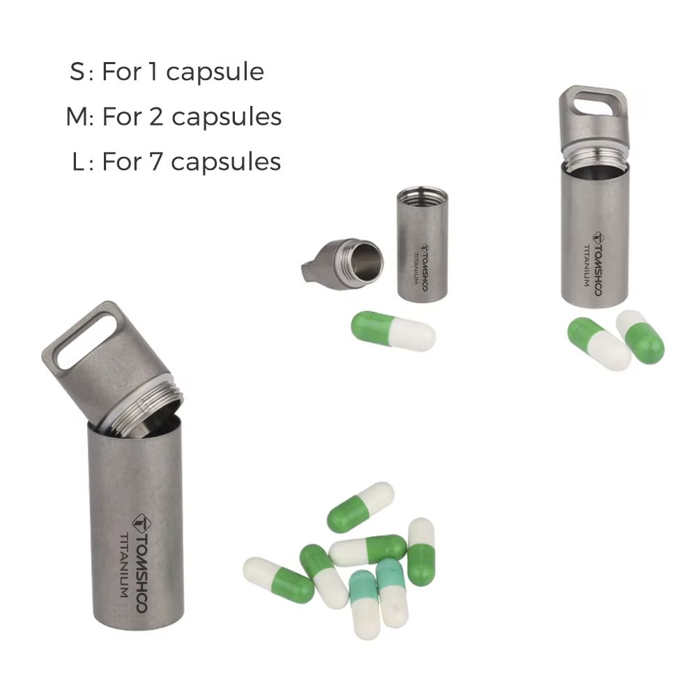 Titanium Waterproof Mini Pill Box  Sealed EDC Storage Capsule For Travel Camping Perfume  Medicine 1