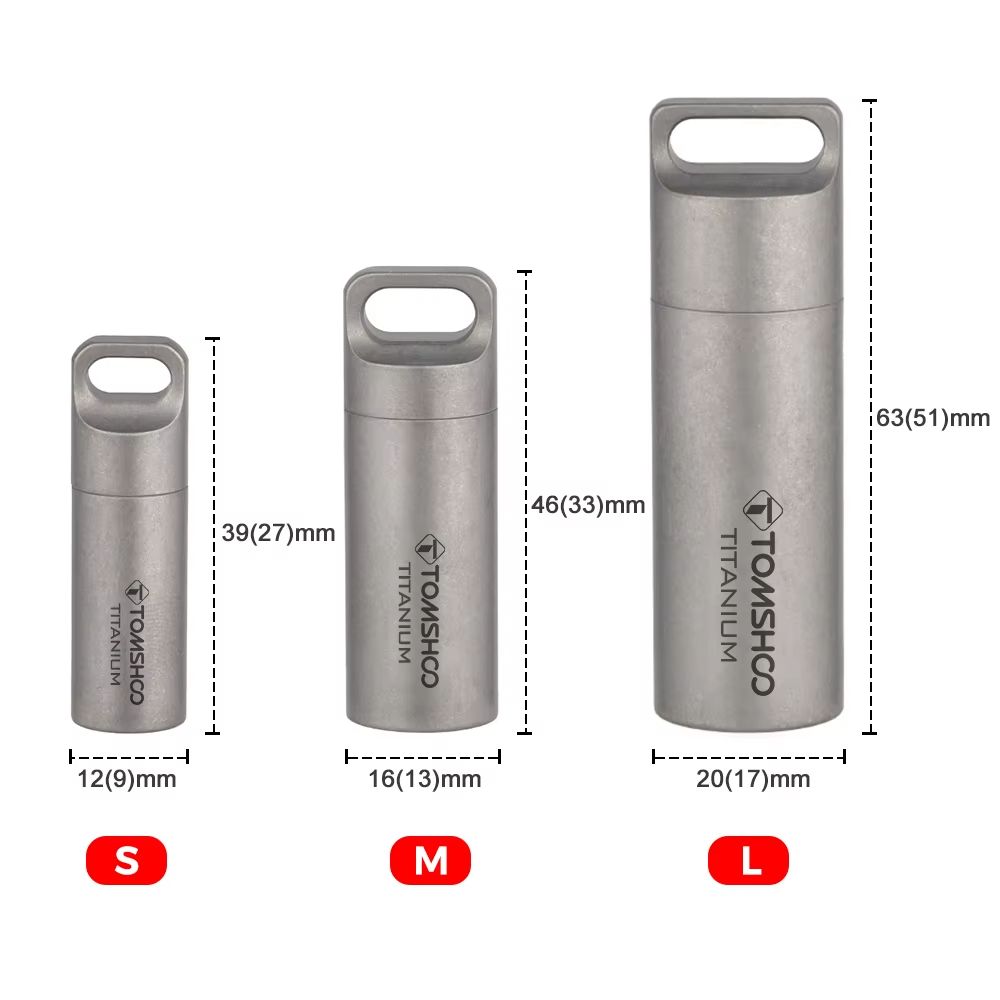 Titanium Waterproof Mini Pill Box  Sealed EDC Storage Capsule For Travel Camping Perfume  Medicine 3