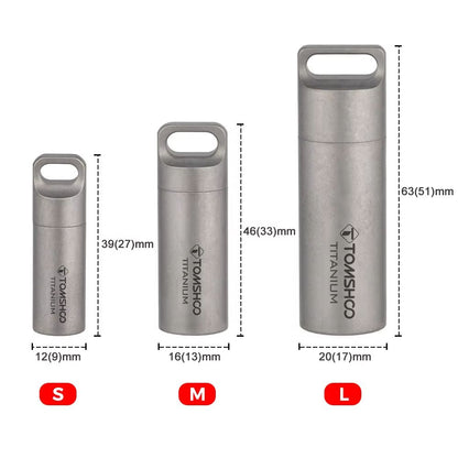 Titanium Waterproof Mini Pill Box  Sealed EDC Storage Capsule For Travel Camping Perfume  Medicine 3