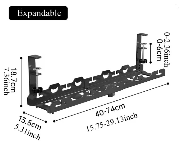 Telescopic UnderDesk Cable Management Tray 4