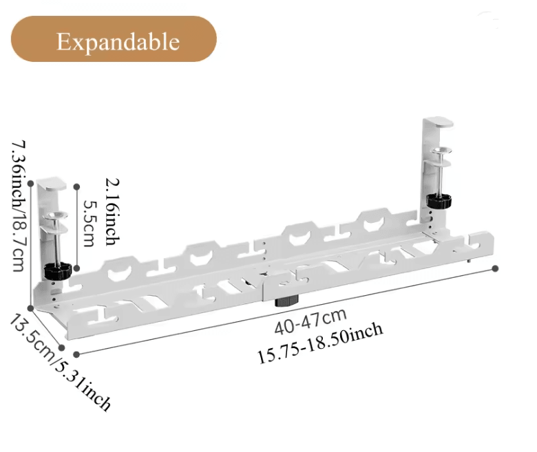 Telescopic UnderDesk Cable Management Tray 6