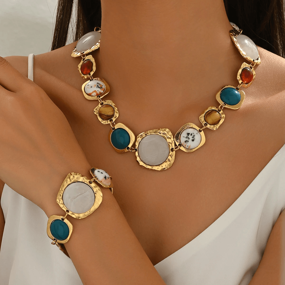 Boho Geometric Chunky Jewelry Set