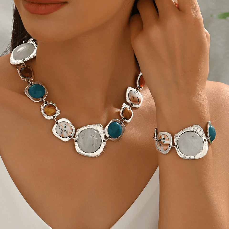 Boho Geometric Chunky Jewelry Set 1
