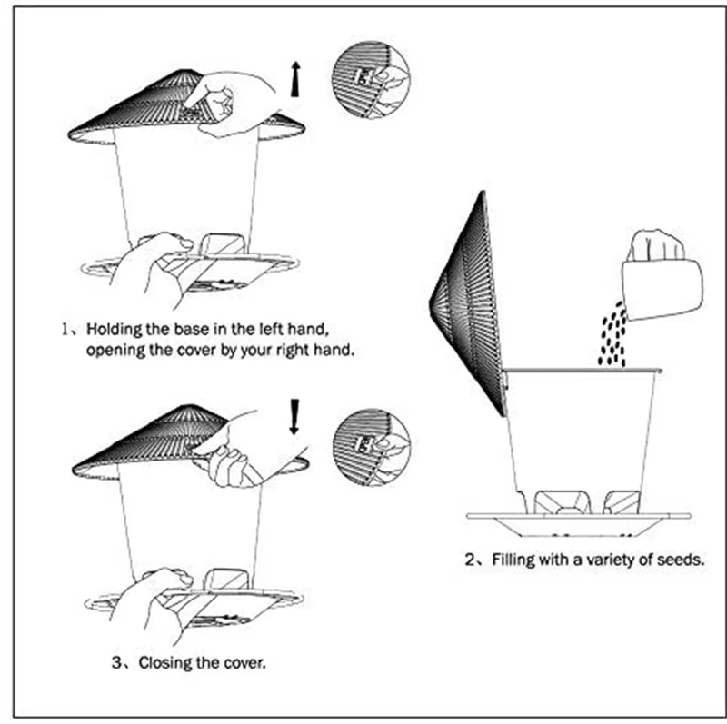 Automatic Hanging Bird Feeder With MultiHole Dispenser 3