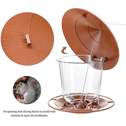 Automatic Hanging Bird Feeder With MultiHole Dispenser 4