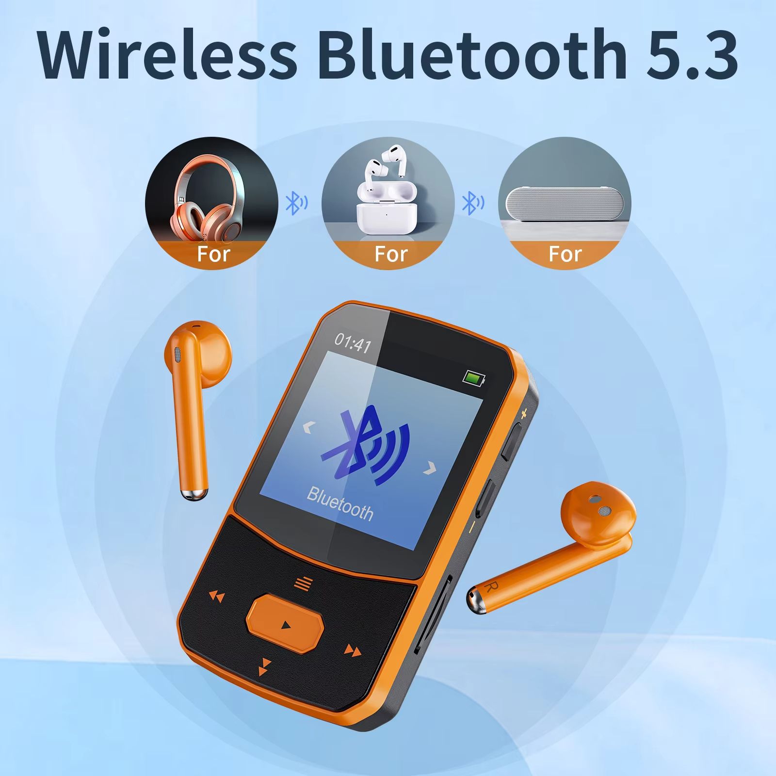 RUIZU X52 Bluetooth MP3 Player With Clip  Portable Sports Music Player With 15 Display FM Radio Ped 2