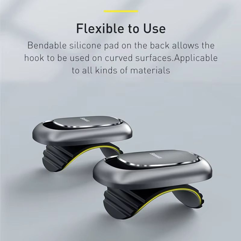 Baseus Car Headrest Hooks  2PCS Metal Fastener Clips For Bag USB Cable And Key Storage 4